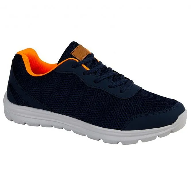 Dek  Mens Hyde Park Navy/Orange Textile Lace Up Trainers T686C