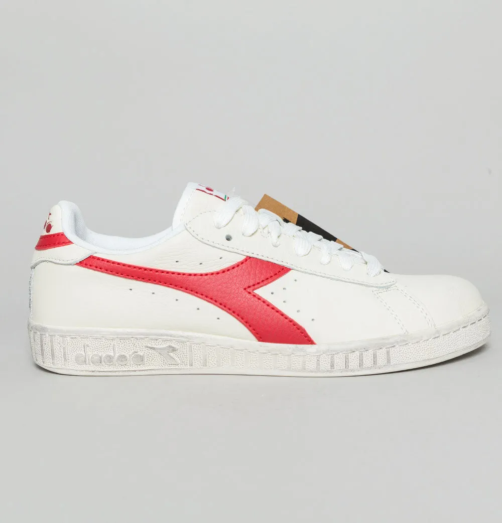 Diadora Game L Low Waxed Trainers White/Red Pepper