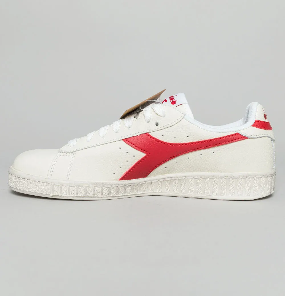 Diadora Game L Low Waxed Trainers White/Red Pepper