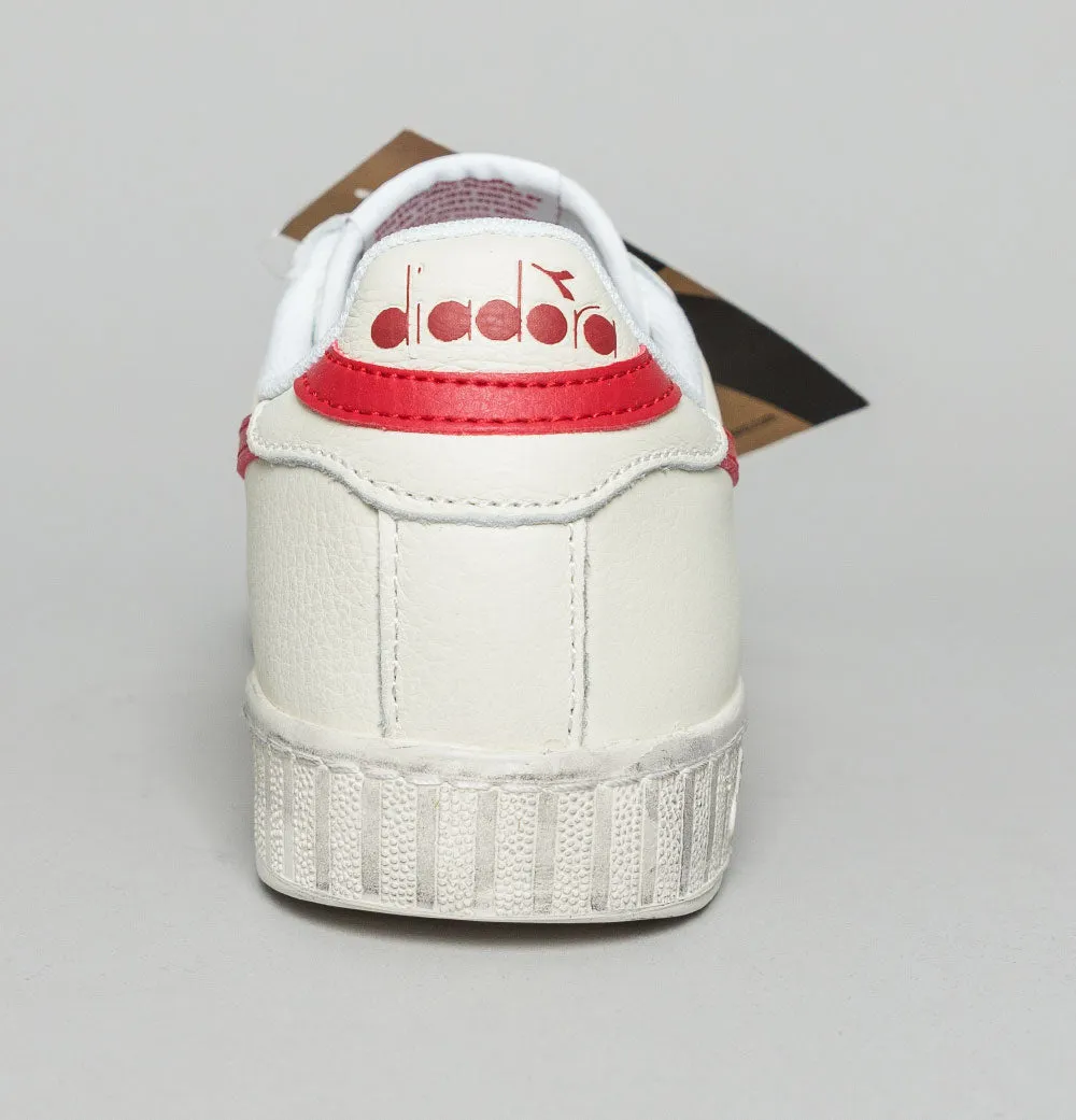 Diadora Game L Low Waxed Trainers White/Red Pepper