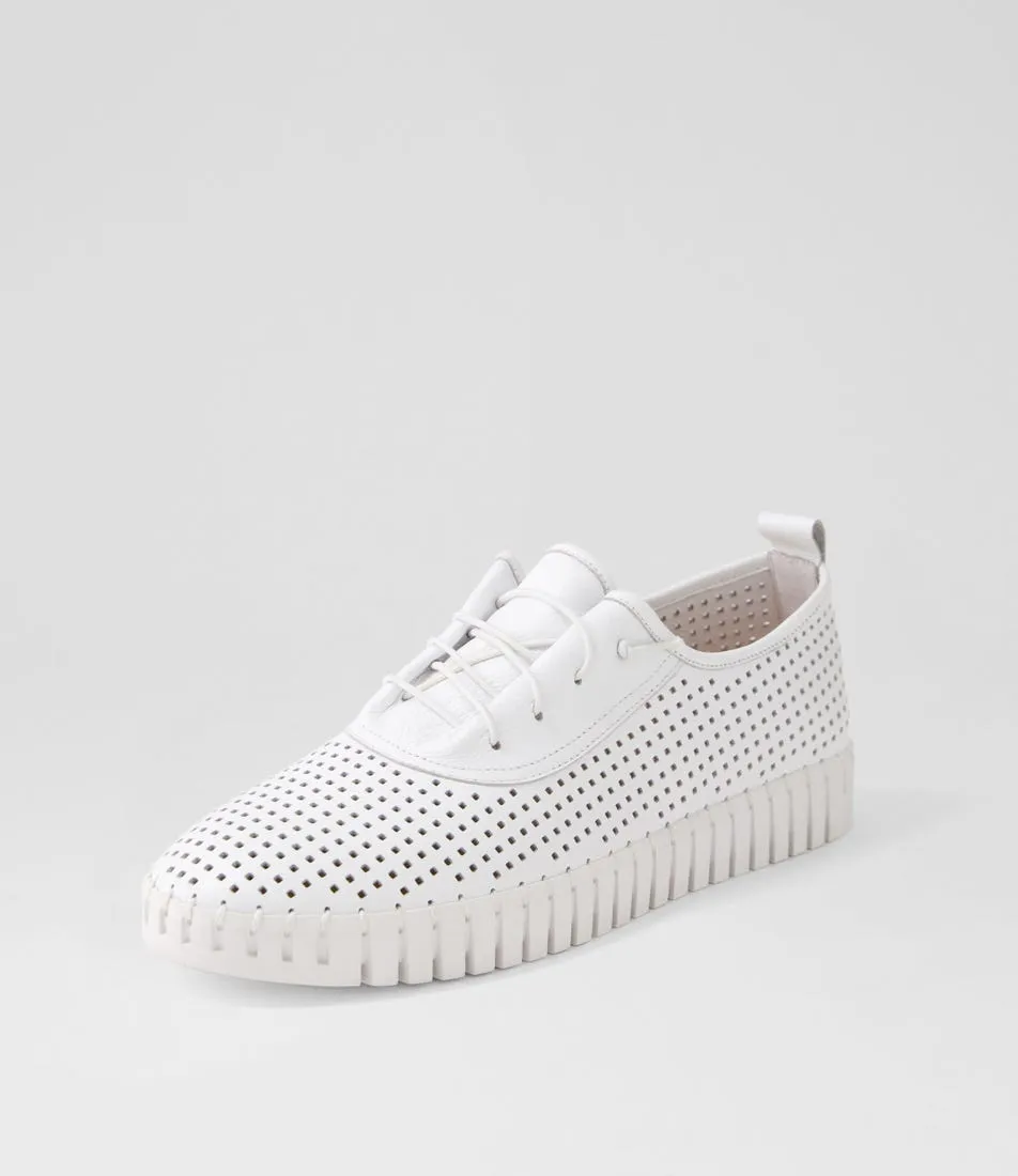 DJANGO & JULIETTE Haide White Leather Sneakers