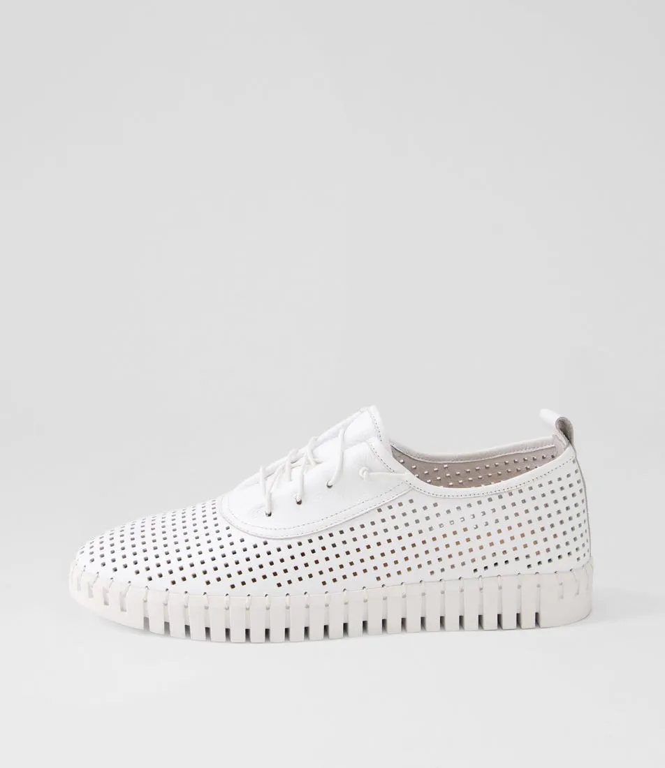 DJANGO & JULIETTE Haide White Leather Sneakers