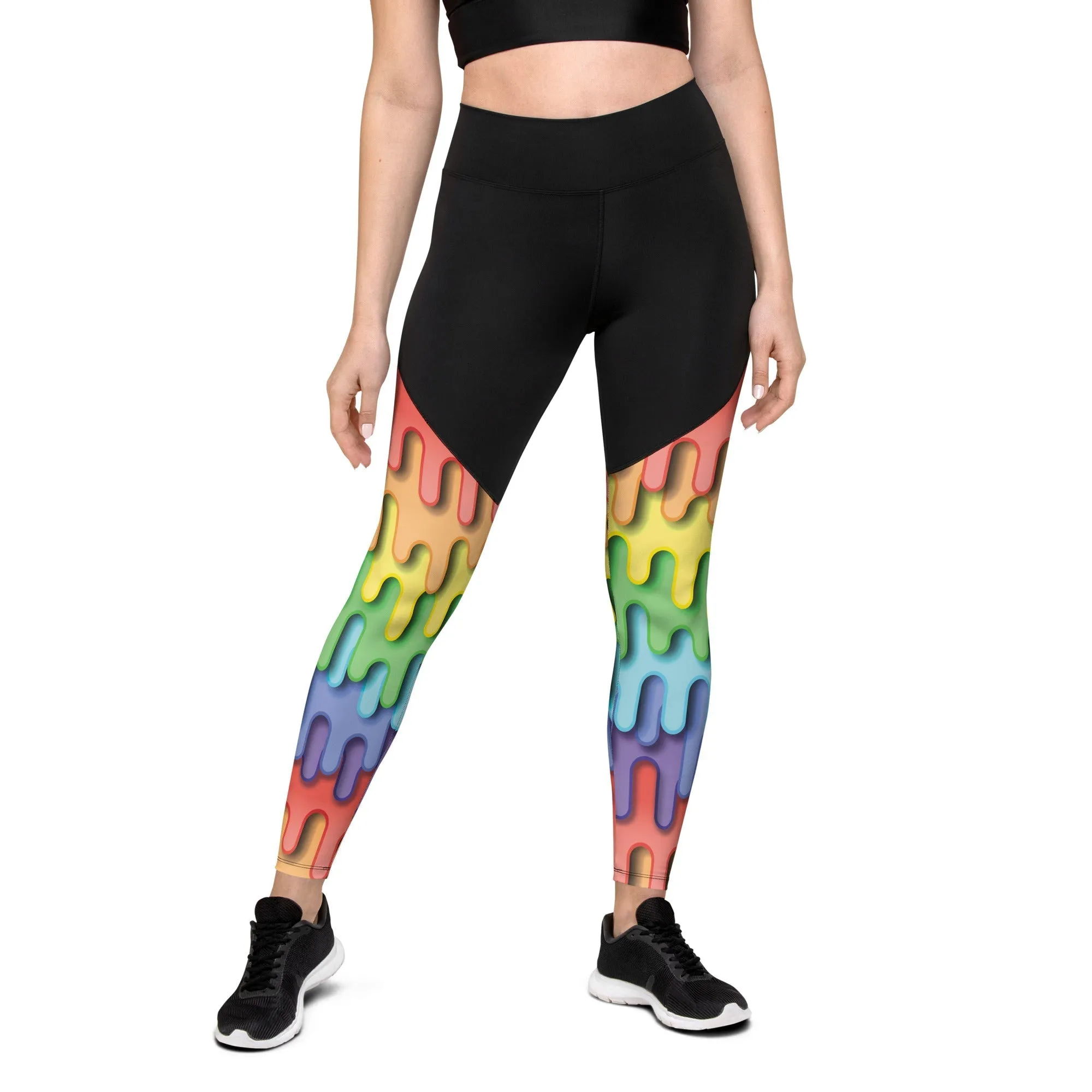 Dripping Rainbow Compression Leggings