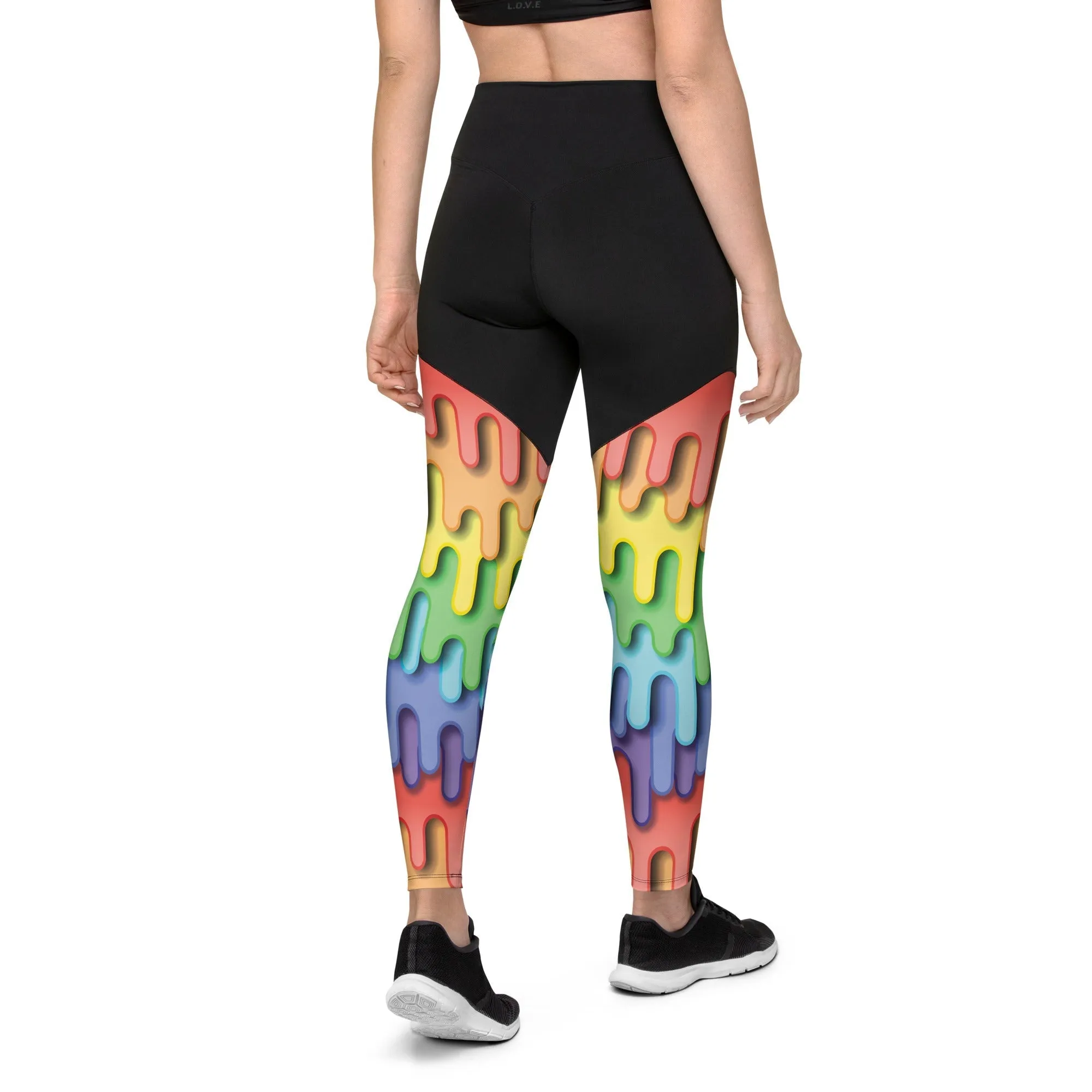 Dripping Rainbow Compression Leggings