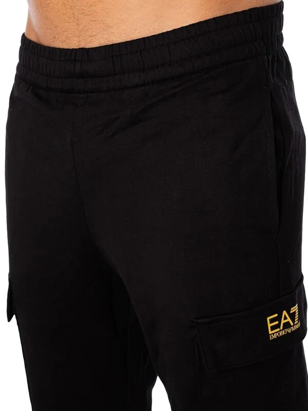 EA7 Core ID Lightweight Cargo Joggers - Black/Gold