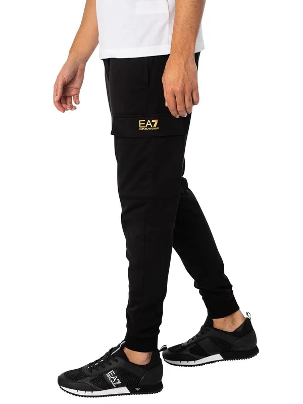 EA7 Core ID Lightweight Cargo Joggers - Black/Gold