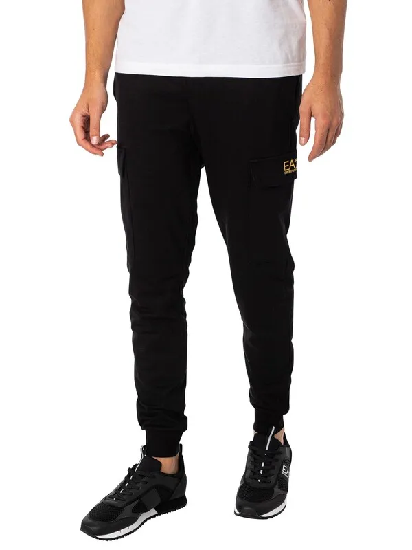 EA7 Core ID Lightweight Cargo Joggers - Black/Gold