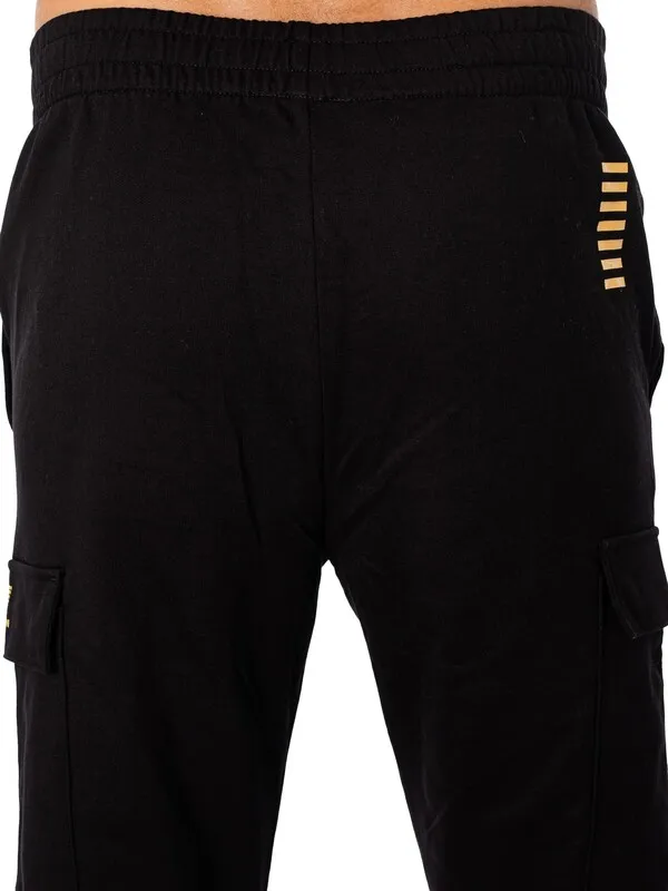 EA7 Core ID Lightweight Cargo Joggers - Black/Gold