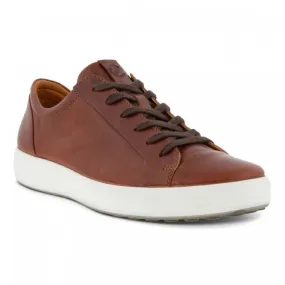 Ecco  Mens Soft 7 M Cognac Lace-Up Trainers 470364-02053