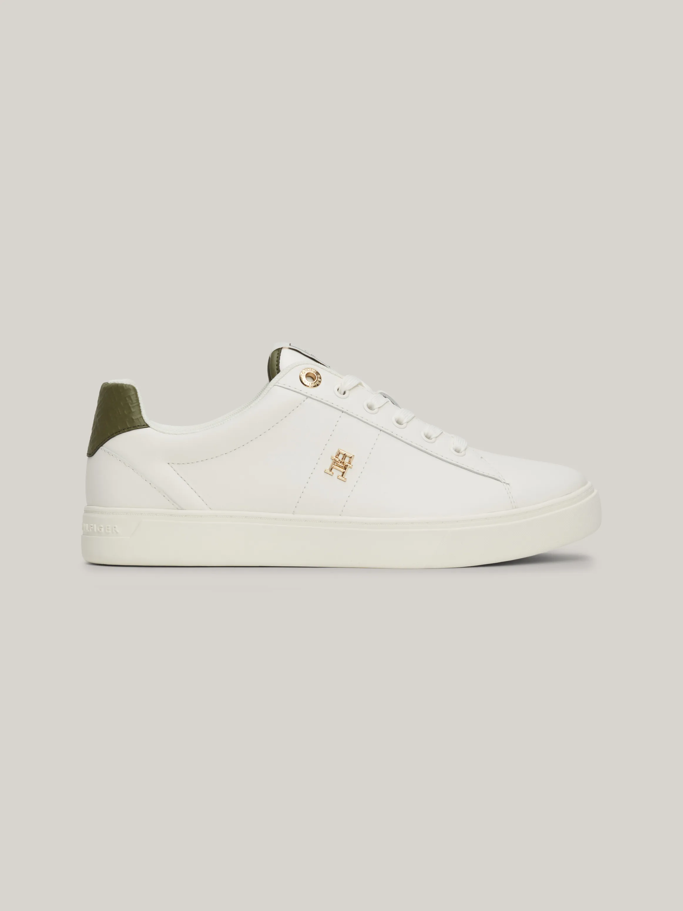 Essential TH Monogram Plaque Leather Trainers | Sneakers | Tommy Hilfiger