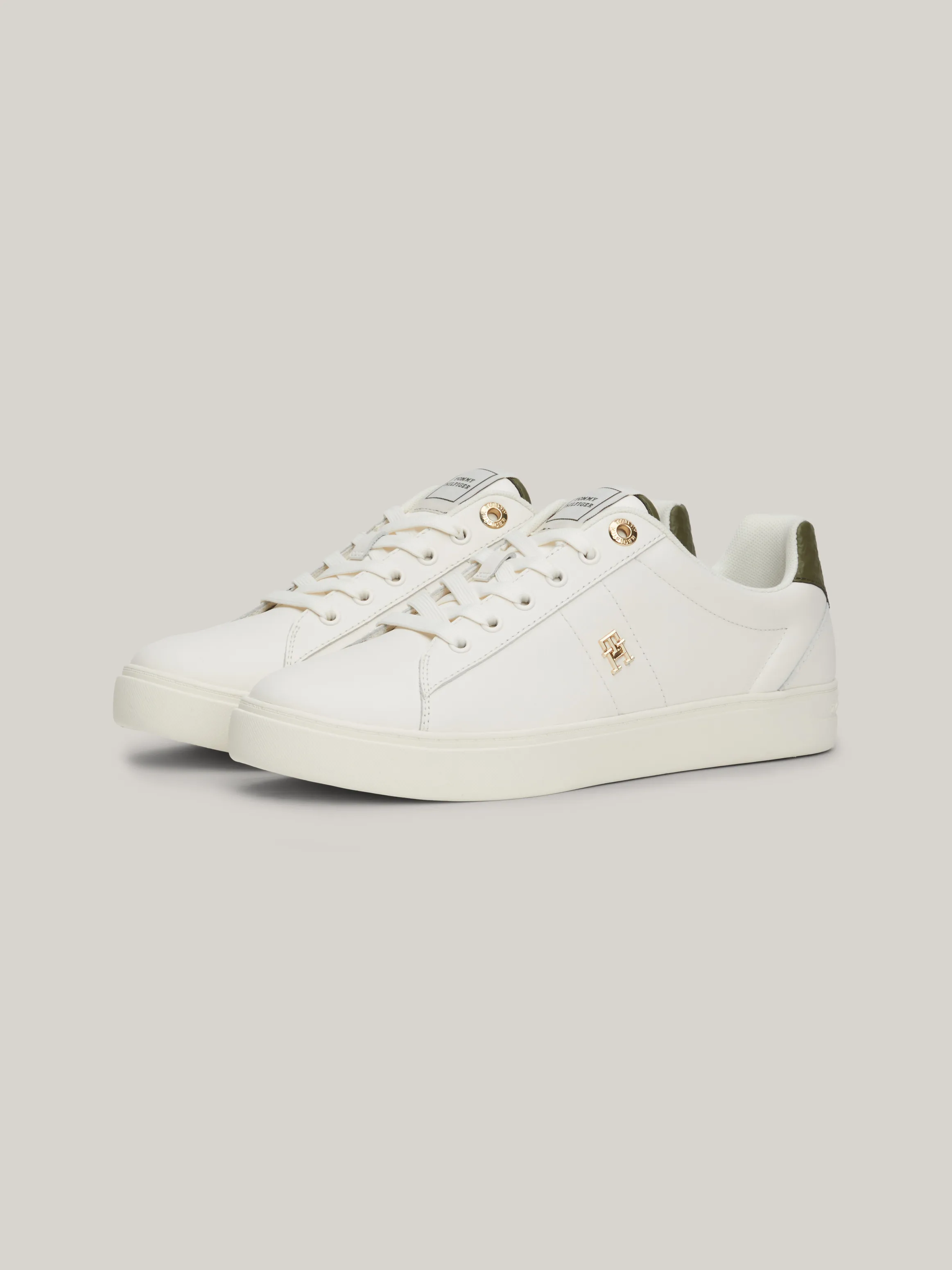 Essential TH Monogram Plaque Leather Trainers | Sneakers | Tommy Hilfiger