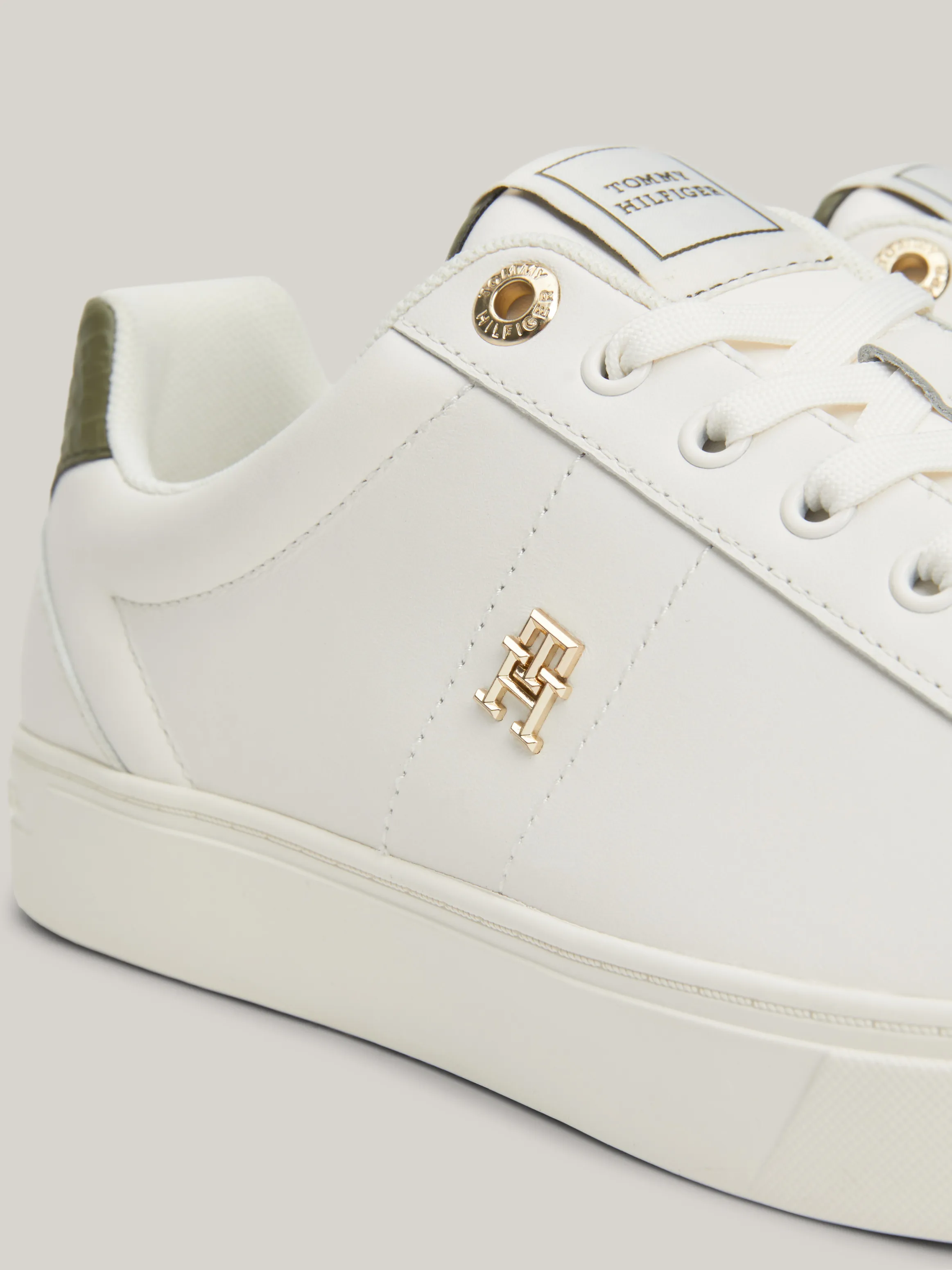 Essential TH Monogram Plaque Leather Trainers | Sneakers | Tommy Hilfiger