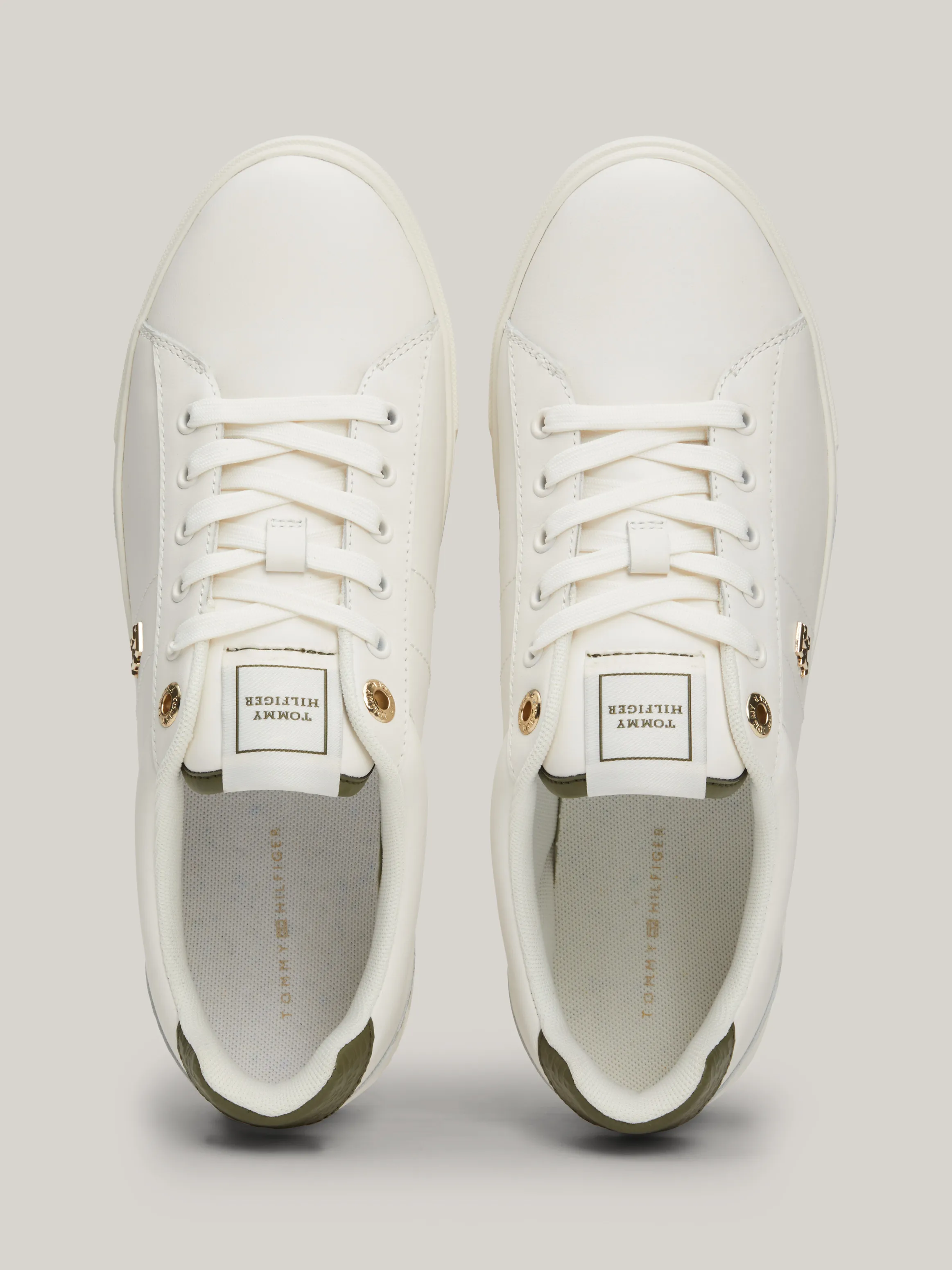 Essential TH Monogram Plaque Leather Trainers | Sneakers | Tommy Hilfiger