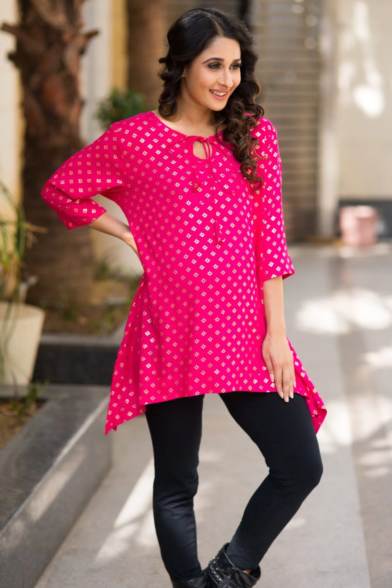 Festive Pink Maternity Top