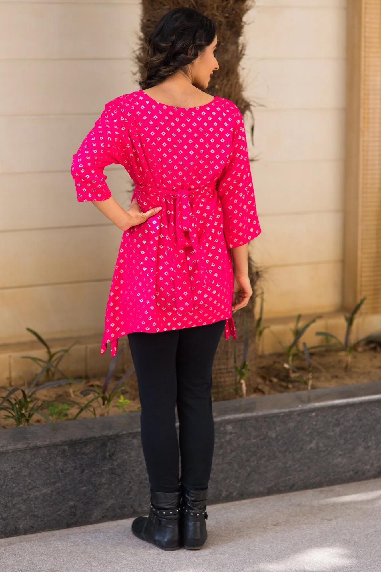 Festive Pink Maternity Top