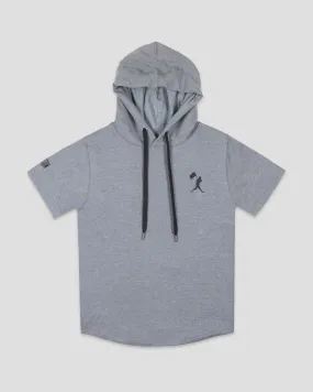 Flag Man Short Sleeve Cage Hoodie (Grey) - Youth