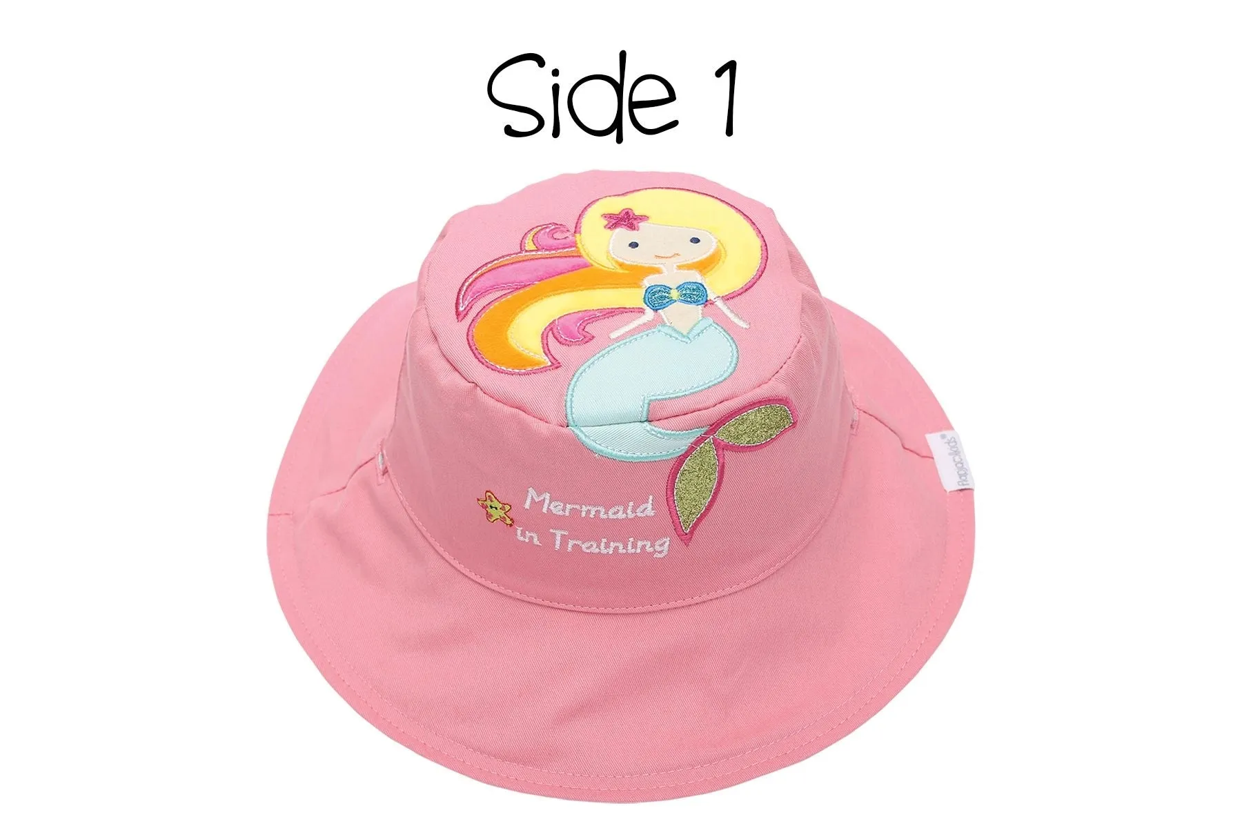 FlapJackKids Kids UPF50+ Sun Hat - Mermaid/Seahorse