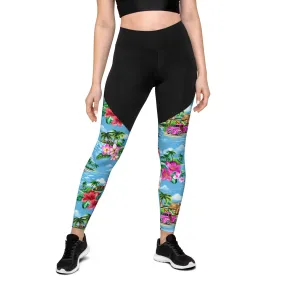 Floral Island Compression Leggings