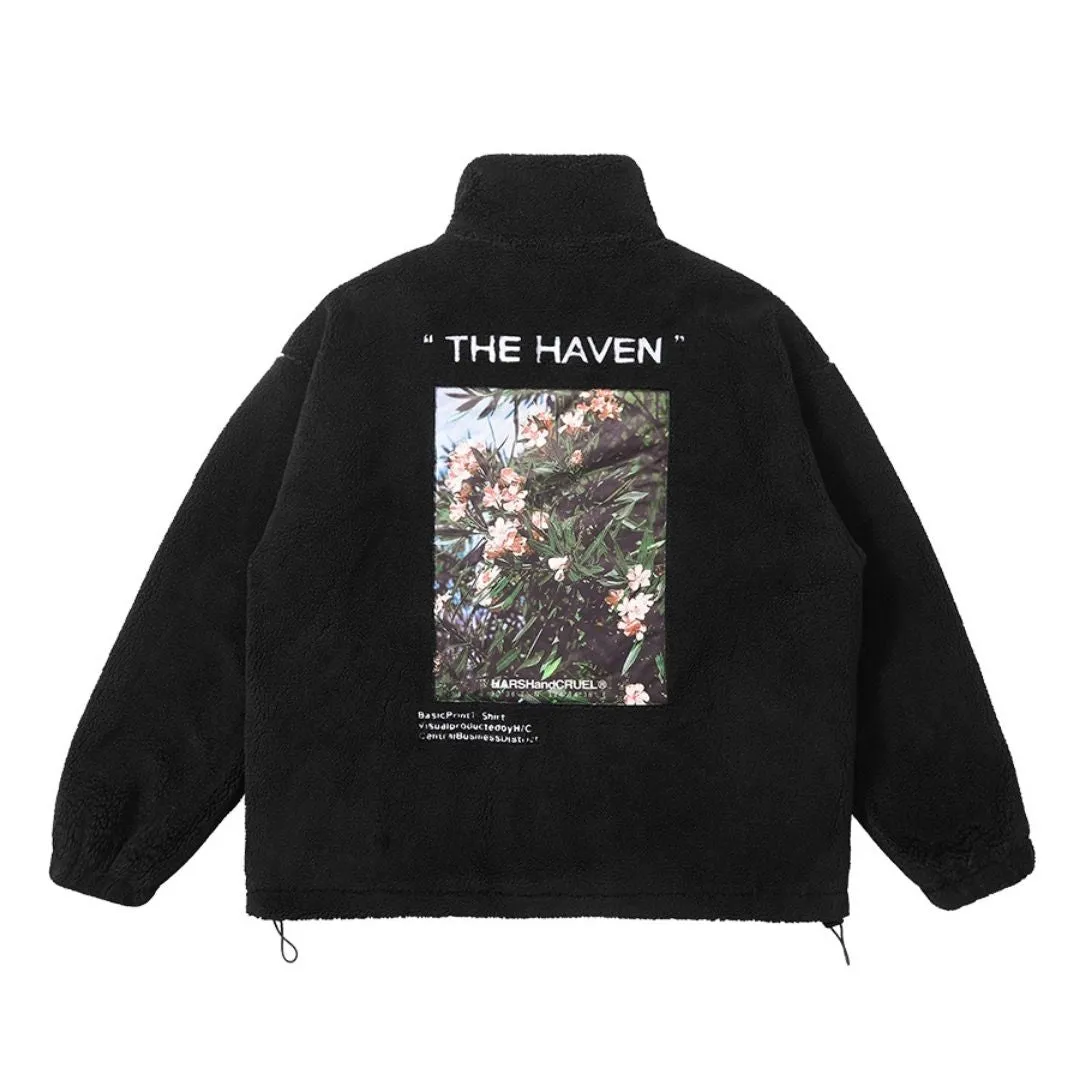 Flowers Photo Sherpa Jacket