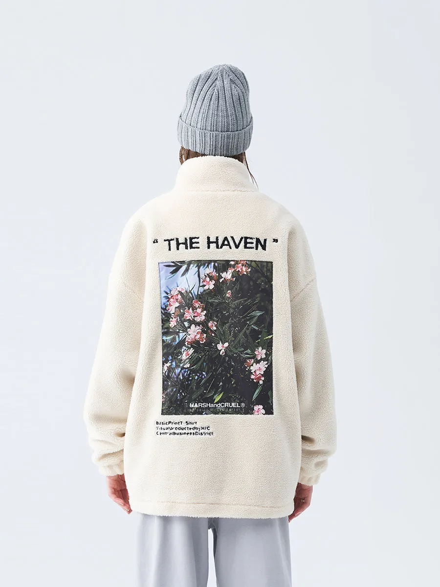 Flowers Photo Sherpa Jacket