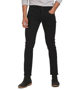 Flying Machine Men Black Mid Rise Skinny Jackson Fit Jeans