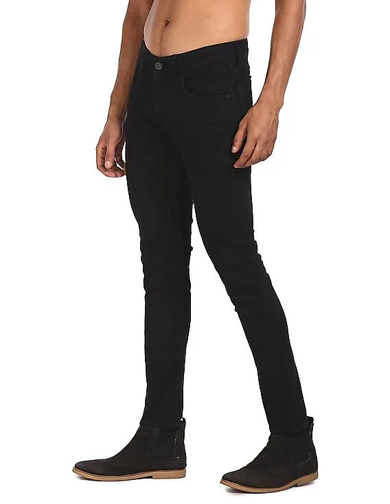 Flying Machine Men Black Mid Rise Skinny Jackson Fit Jeans