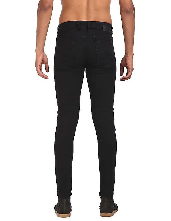 Flying Machine Men Black Mid Rise Skinny Jackson Fit Jeans