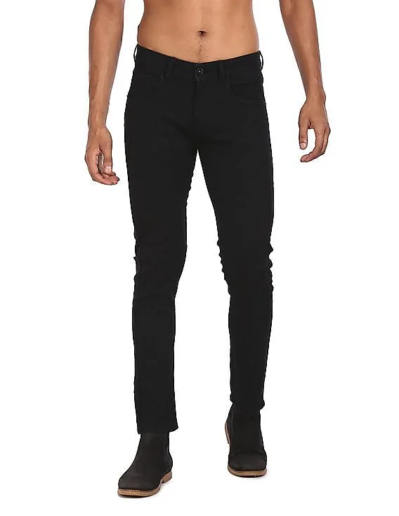 Flying Machine Men Black Mid Rise Skinny Jackson Fit Jeans