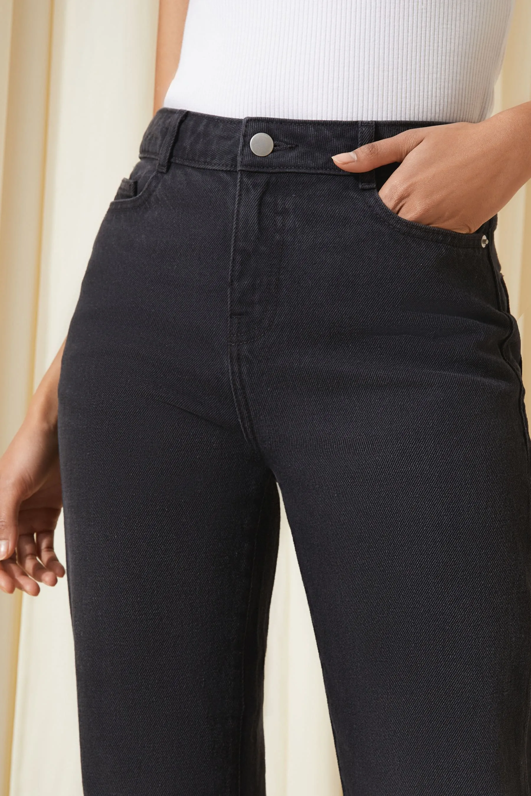 Friends Like These Washed Black Authentic Denim Straight Leg Jeans