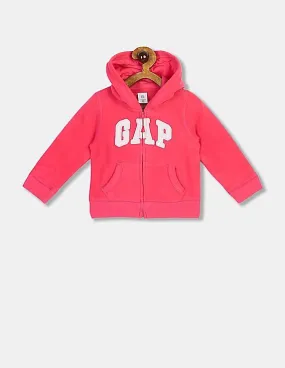 GAP Baby Pink Logo Hoodie Sweatshirt in Fleece