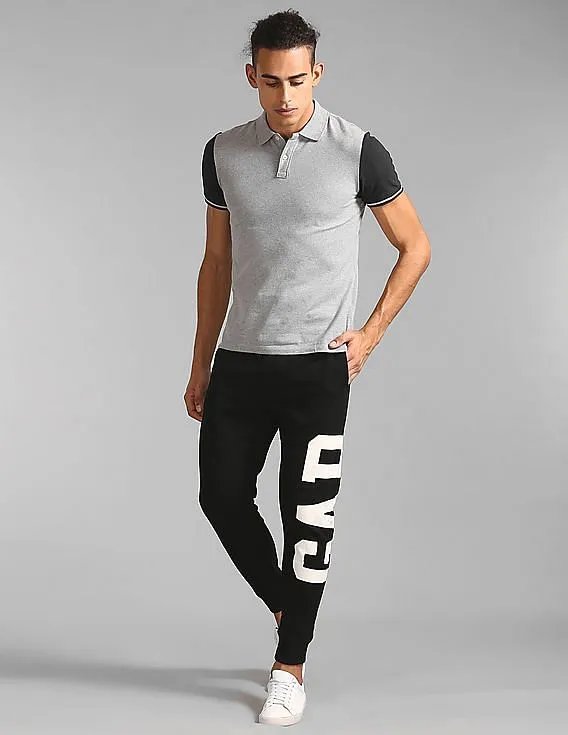 GAP Men Black Exploded Logo Joggers