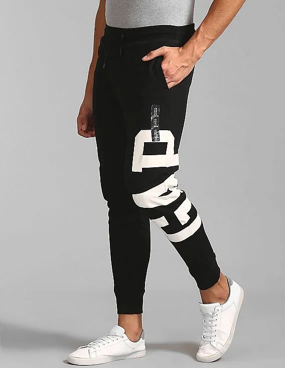 GAP Men Black Exploded Logo Joggers