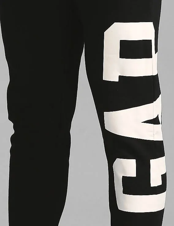 GAP Men Black Exploded Logo Joggers