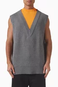 Gilet Oversized Vest in Wool-blend