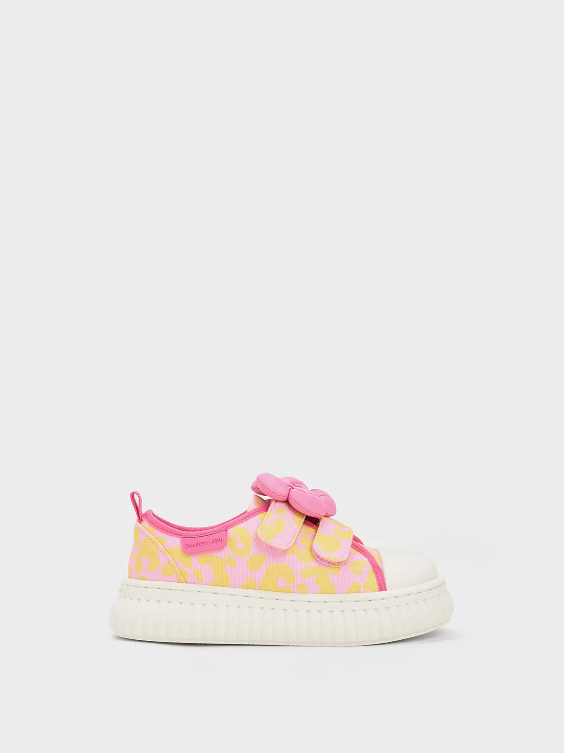 Girls' Puffy Flower Printed Sneakers - Light Pink