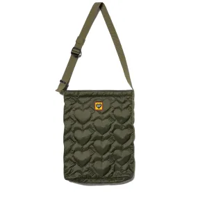 HEART QUILTING SHOULDER BAG OLIVE DRAB | Bodega