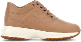 Hogan Interactive leather low-top sneakers Brown