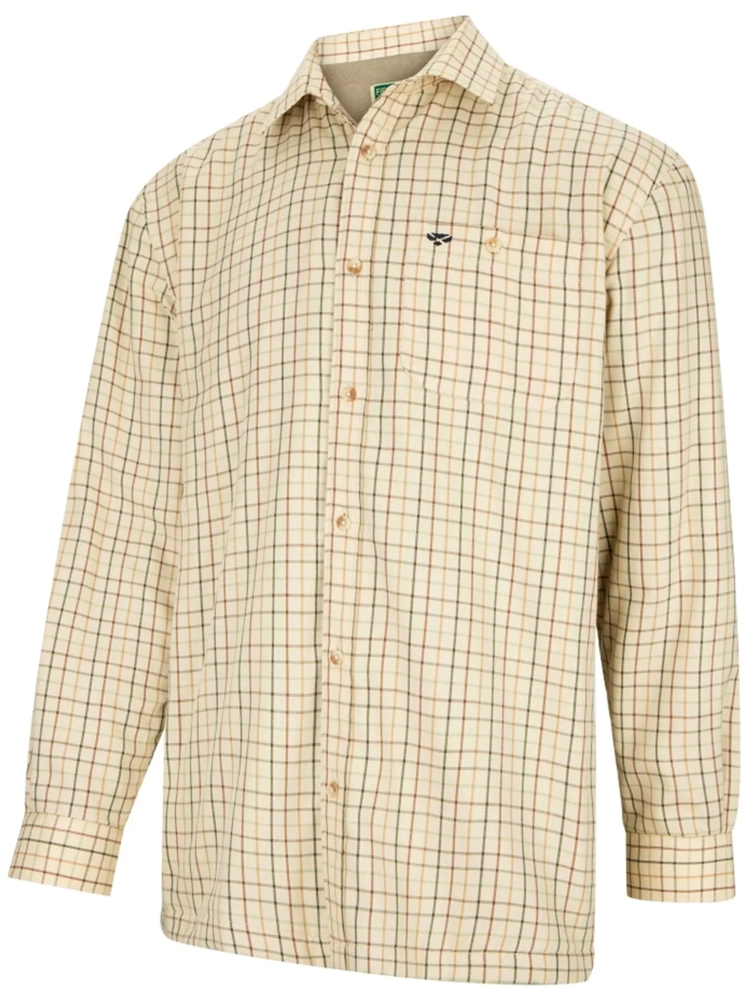 Hoggs of Fife - Men Fleece Lined / Mens Shirt Long sleeve micro fleece Check Birch