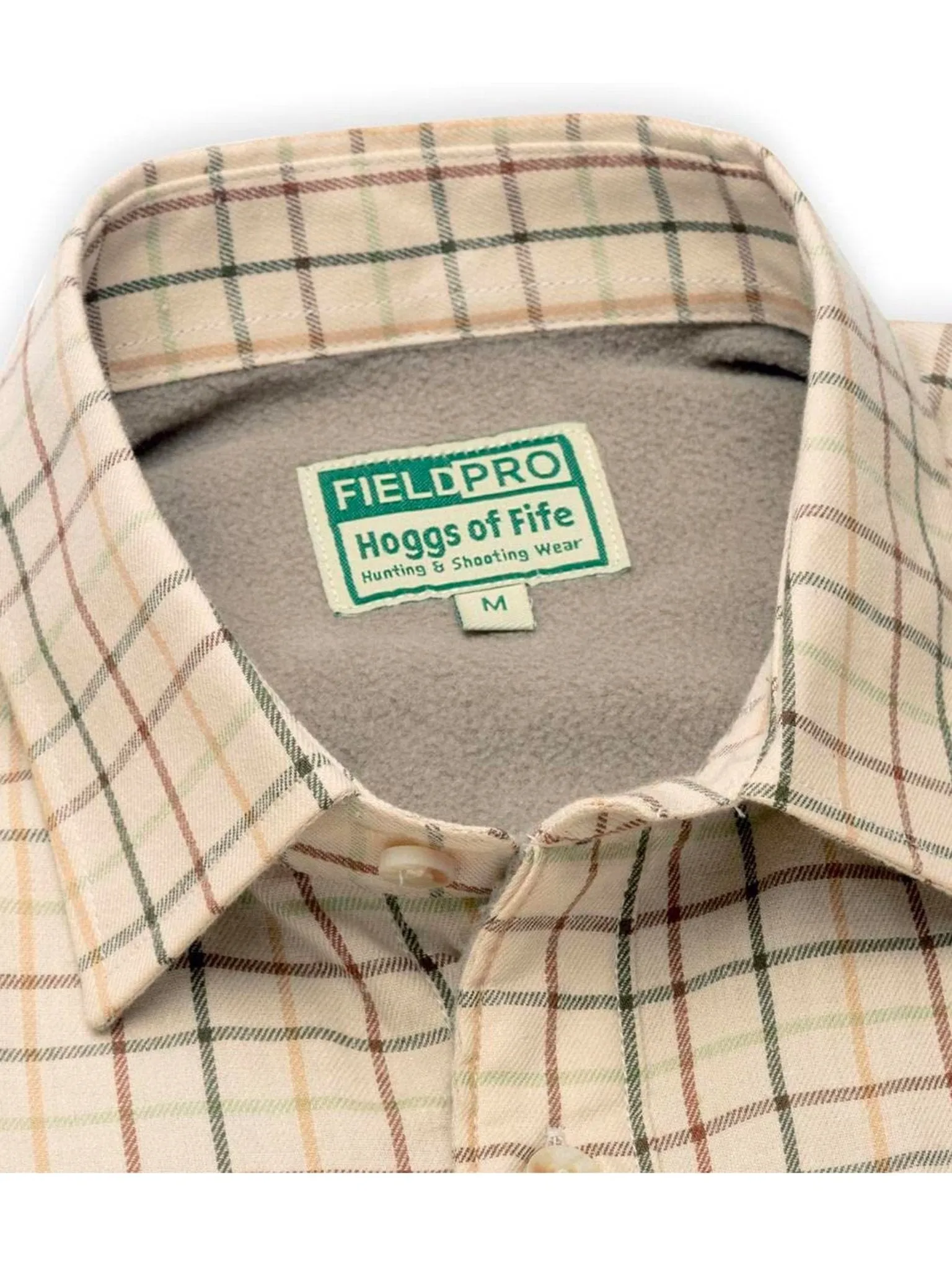 Hoggs of Fife - Men Fleece Lined / Mens Shirt Long sleeve micro fleece Check Birch