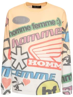 Homme+Femme   Moto printed l/s thermal t-shirt 