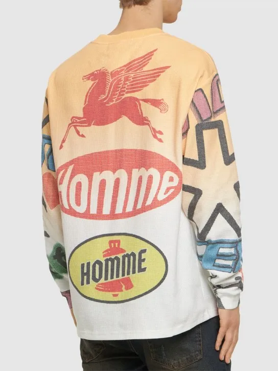 Homme+Femme   Moto printed l/s thermal t-shirt 