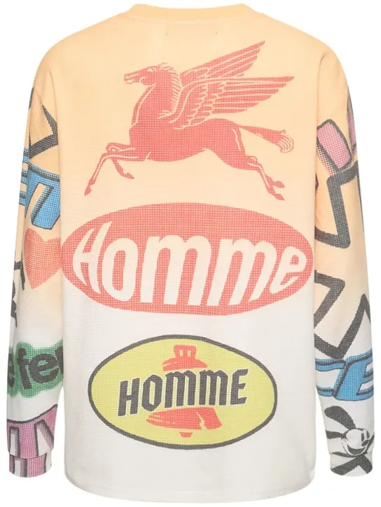 Homme+Femme   Moto printed l/s thermal t-shirt 