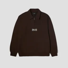 HUF Slate Quarter Zip Fleece Espresso