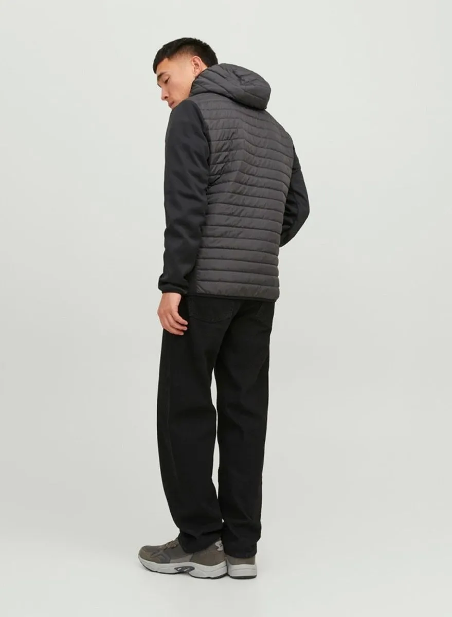 Jack & Jones Multi Quilted Hybrid Jacket Asphalt