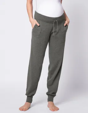 Khaki Knitted Maternity Joggers