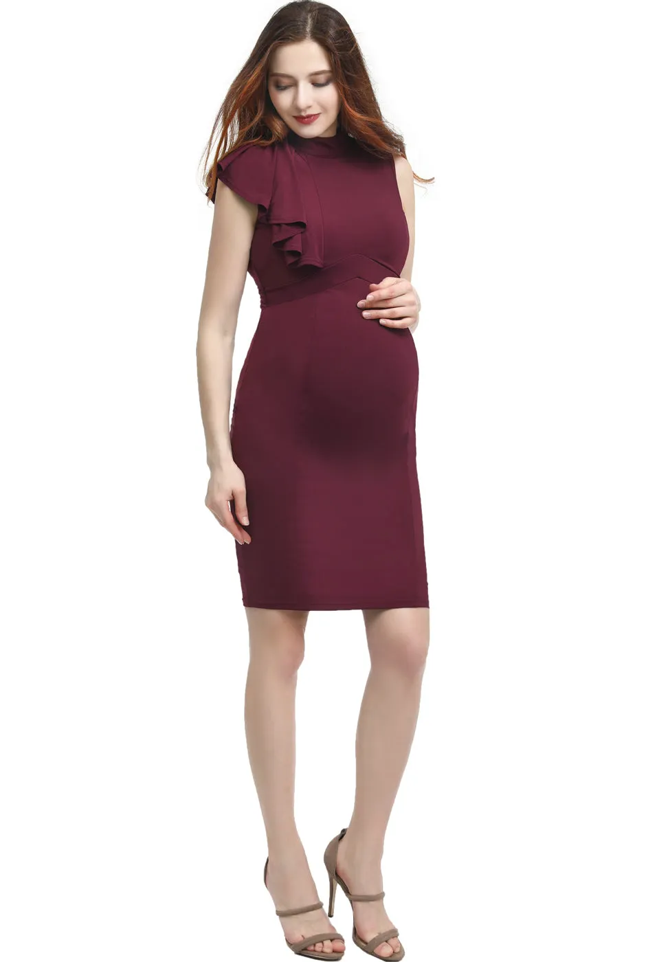 Kimi + Kai Maternity Josephine Ruffle Sheath Dress