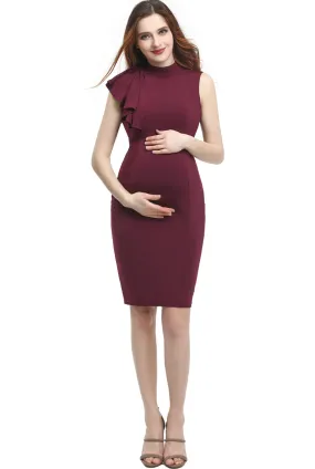 Kimi + Kai Maternity Josephine Ruffle Sheath Dress