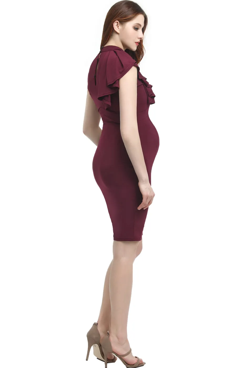 Kimi + Kai Maternity Josephine Ruffle Sheath Dress