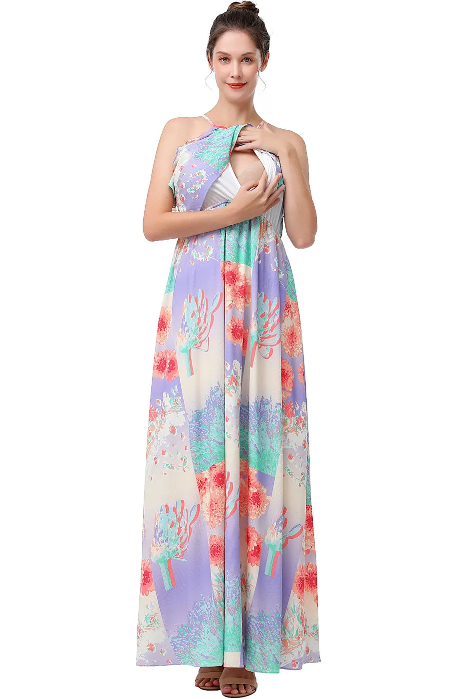 Kimi + Kai Maternity Pixie Nursing Maxi Dress