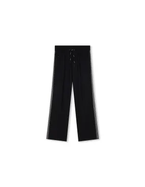 LANVIN ENFANT Black Joggers With Curb Motif On Sides